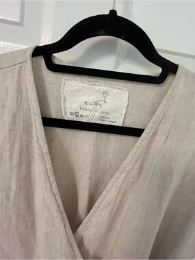 Not Perfect Linen Romper in Light Beige